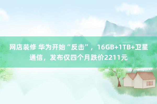 网店装修 华为开始“反击”，16GB+1TB+卫星通信，发布仅四个月跌价2211元