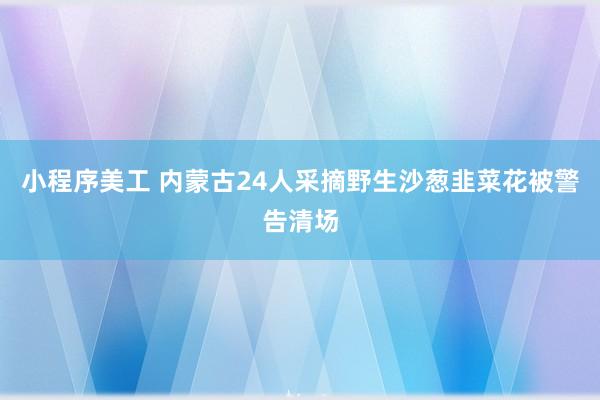 小程序美工 内蒙古24人采摘野生沙葱韭菜花被警告清场